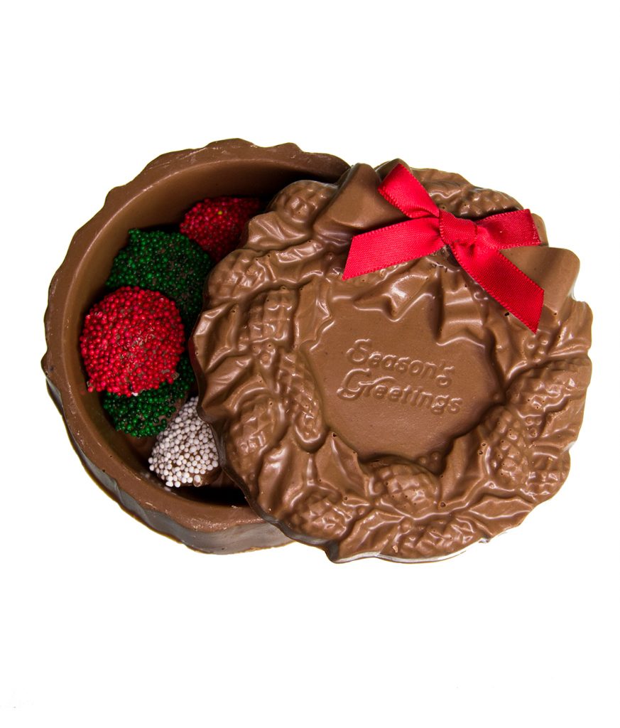 CHOCOLATE WREATH BOX Aunt Charlotte's Candies