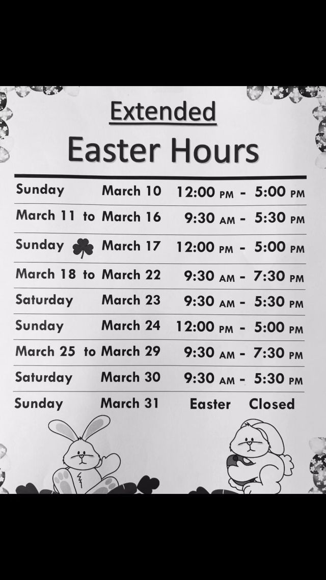 Easter Hours!